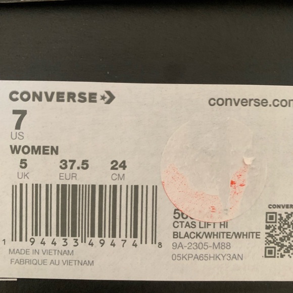 NWB, chuck taylor all stars lift high black and white - Picture 7 of 7